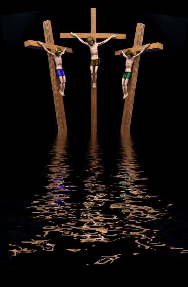 Jesus And Two Thieves On The Cross by PacificStock