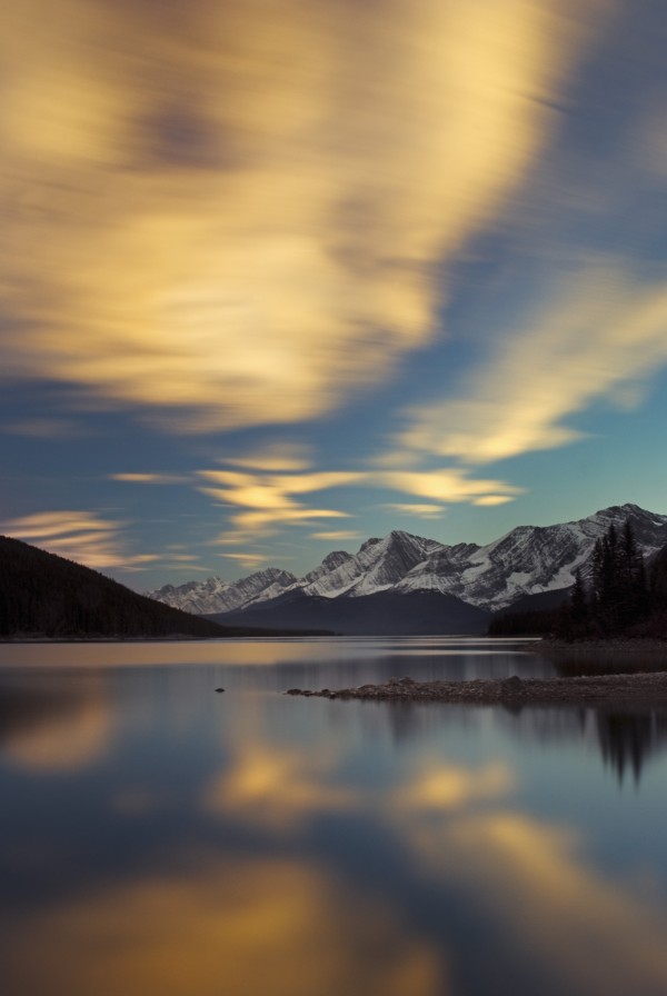 The Upper Lake At Sunset; Kananaskis, Alberta, Canada by PacificStock