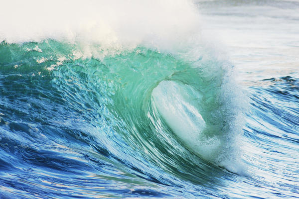 Hawaii, Oahu, Beautiful Wave Breaking. by PacificStock