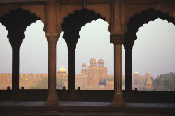 India, View of Red Fort from Jama Masjid (Mosque); Old Delhi by PacificStock