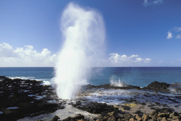 Hawaii, Kauai, Poipu, South Shore, Spouting Horn Blow Hole by PacificStock