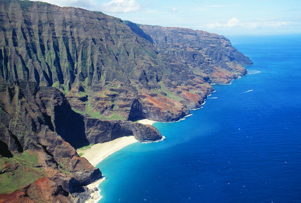 Hawaii, Kauai, Napali Coast Aerial Along Rugged Cliffs by PacificStock