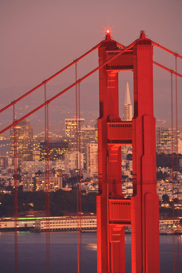 View From Golden Gate National Recreation Area Golden Gate Bridge With City Of San Francisco In The Background; San Francisco California Coast United States Of America by PacificStock