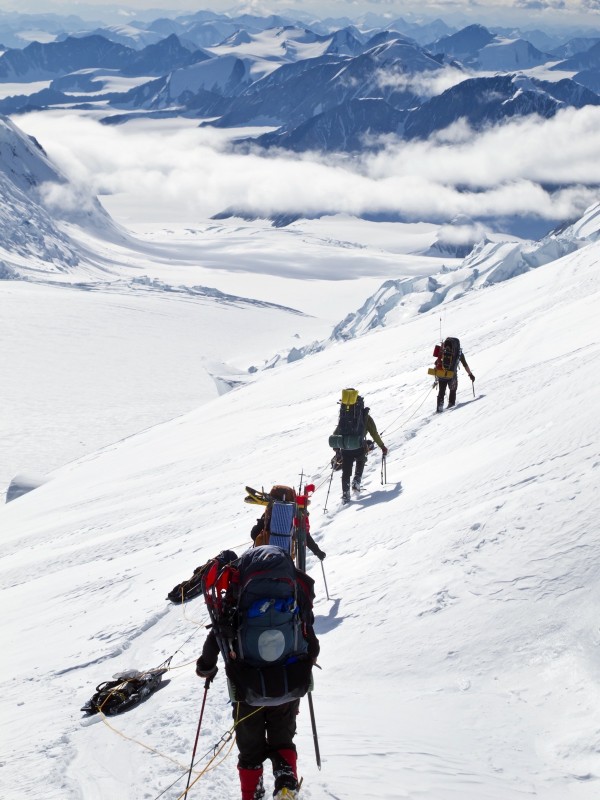 Mountaineer Group Descends Into The Maccarthy Gap On The King Trench Route, Mt. Logan, Kluane National Park, Yukon Territory, Canada, Summer by PacificStock