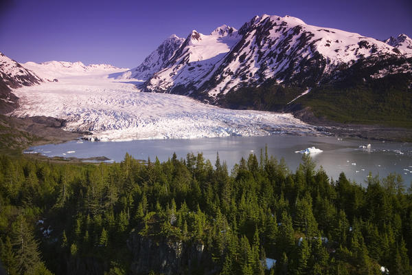 Aerial Of Spencer Glacier Kenai Mountains Chugach National Forest Southcentral Alaska Summer by PacificStock