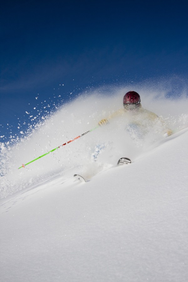 Downhill Skier In The Backcountry Of Alyeska Resort, Southcentral Alaska, Winter by PacificStock