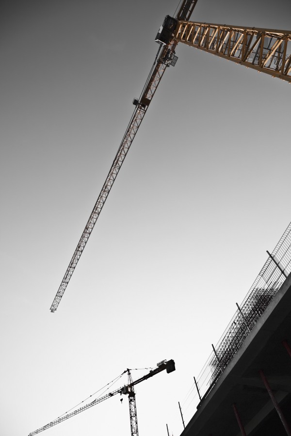 Low angle view of cranes;Monaco by PacificStock