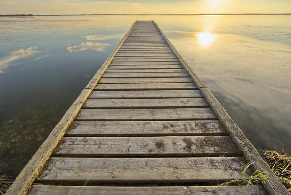 Wharf, Queen Elizabeth Provincial Park; Alberta, Canada by PacificStock