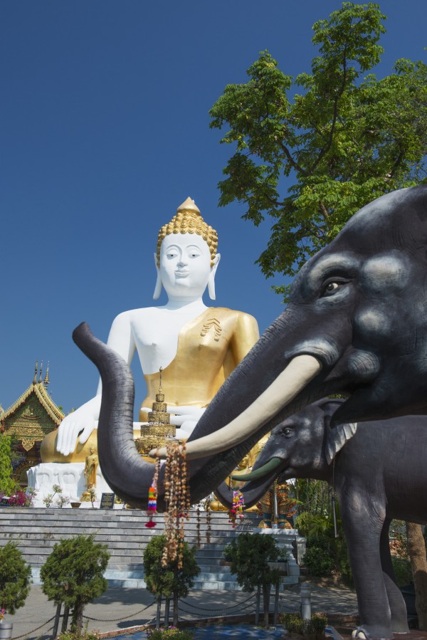 Wat Doi Kham Temple Buddha; Chiang Mai, Thailand by PacificStock