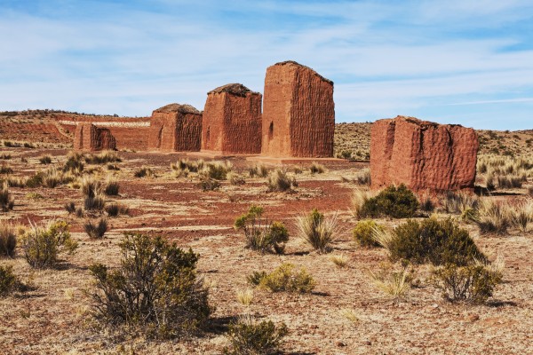 Grave towers (Chulpas) of the Inca near Challapa, West of Patacamaya; Bolivia by PacificStock