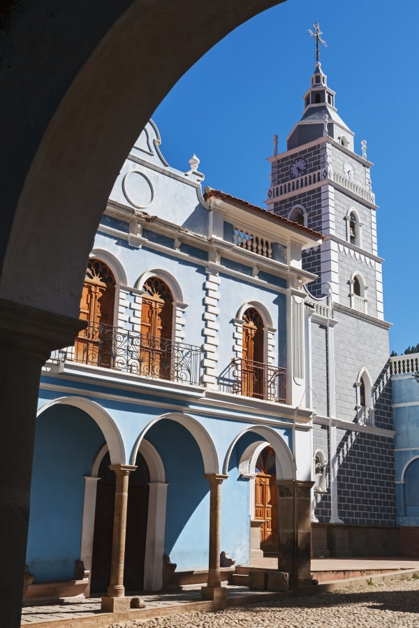 Colonial church at main plaza; Tortora, Departamento Cochabamba, Bolivia by PacificStock