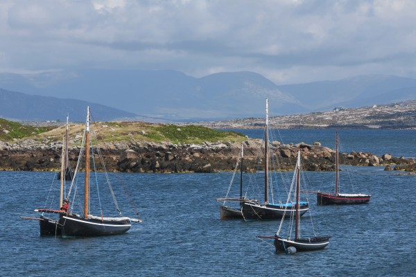 Historic sailing boats; Gorumna Island, Connemara, County Galway, Ireland by PacificStock
