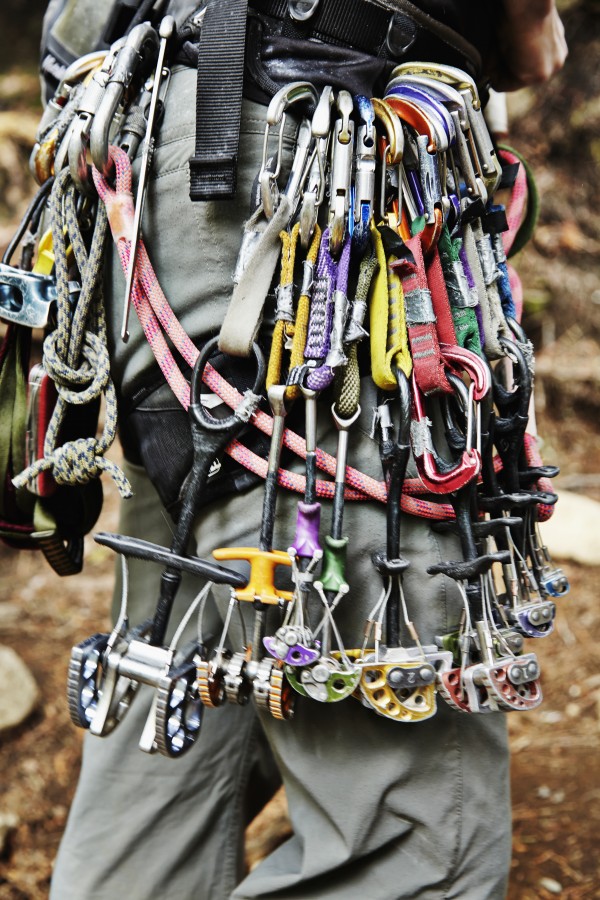 Rock climbing equipment in the Adirondacks; New York, USA by PacificStock