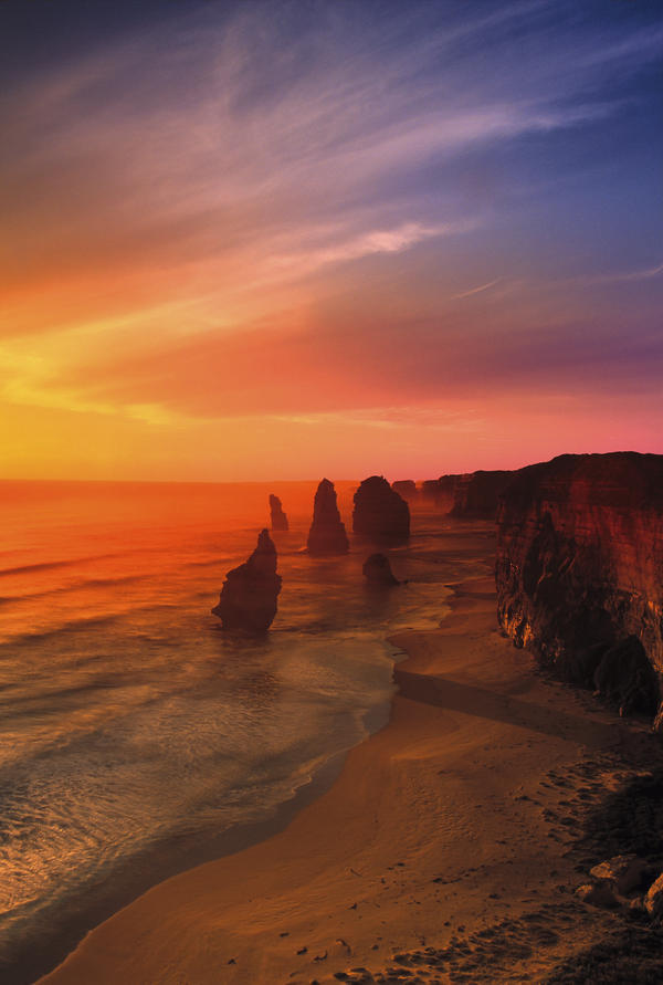 Sunset And Rock Formations Print