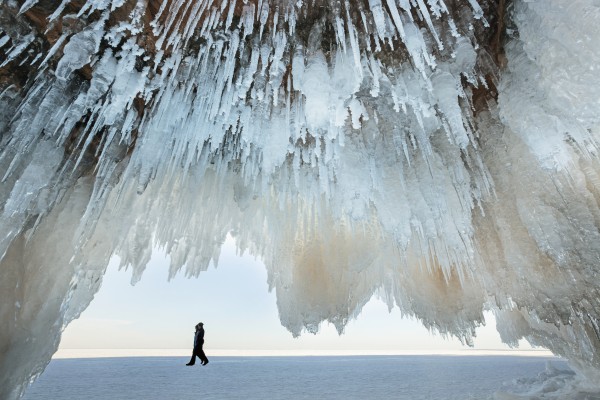 Ice caves on Lake Superior, near Bayfield; Michigan, United States of America by PacificStock