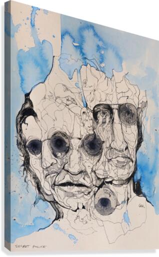 Illustration of a composite of men's faces  Canvas Print