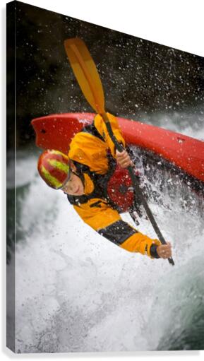 Boy Kayaking Canvas Print
