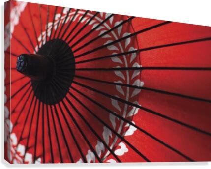 Japanese red umbrella; Kyoto, Japan  Canvas Print