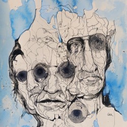 Illustration of a composite of men's faces