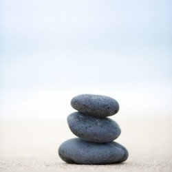 Stack Of Stones On Sand, Selective Focus.