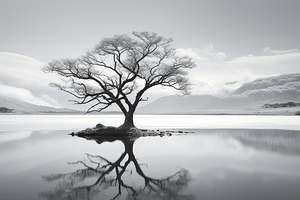 lake tree reflections