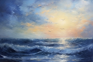 ocean swell sunset