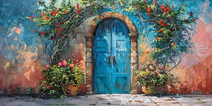 old blue door