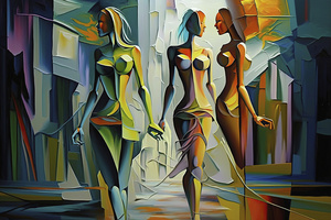 three models walking