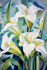 tulip flower in color art