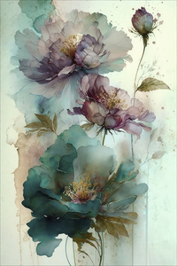 turquoise vintage flowers
