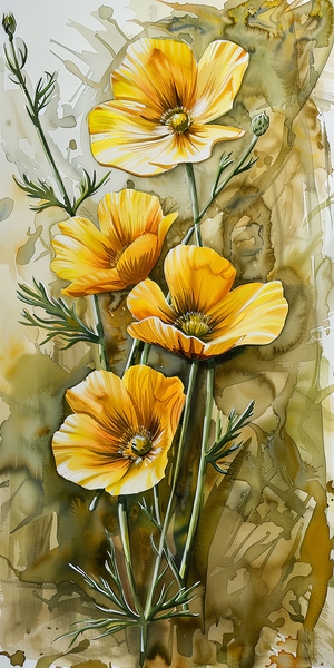Yellow flowers 2 Print