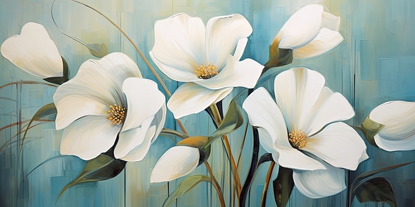 many white flowers Print
