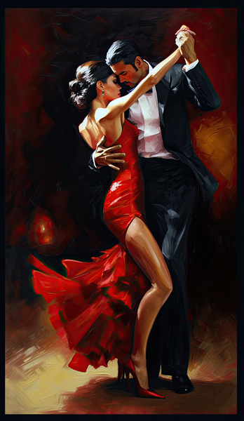 tango dancers Print