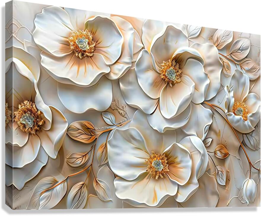 White flowers 2 Canvas Print