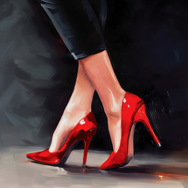 Red High Heels Print