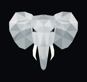Elephant design low poly