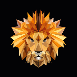 Lion design low poly effect