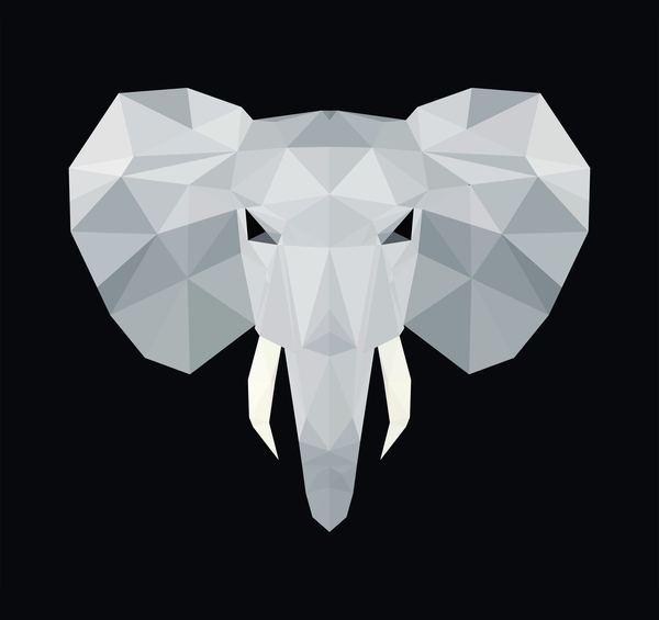 Elephant design low poly Print