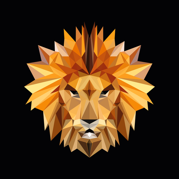 Lion design low poly effect Print