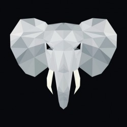 Elephant design low poly