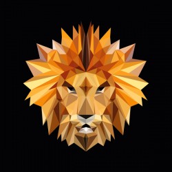 Lion design low poly effect