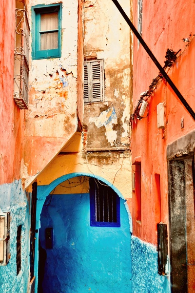 Colorful Walkway Tangier Morocco by Fred J Bivetto