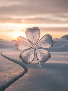 Winter Serenity Wall Art | Frosted Clover at Sunrise