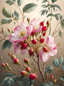 Delicate Wild Rose Wall Art - Nature-Inspired Elegance