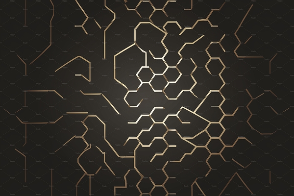 Abstract black texture background hexagon by Sergiu Gutium
