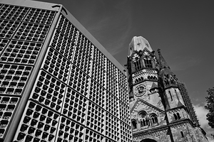 Kaiser Wilhelm Memorial Church in Berlin Black and White