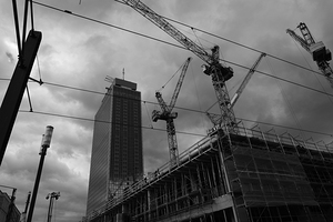 Alexanderplatz Under Construction - Berlin in Black and White