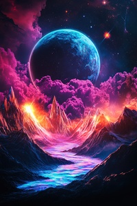 Alien Planet Landscape - Cosmic Abyss