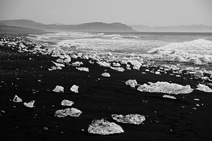 Black and White Serenity at Diamond Beach Iceland
