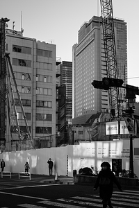 Shadows and Structures - Morning Light in Shibuya Tokyo